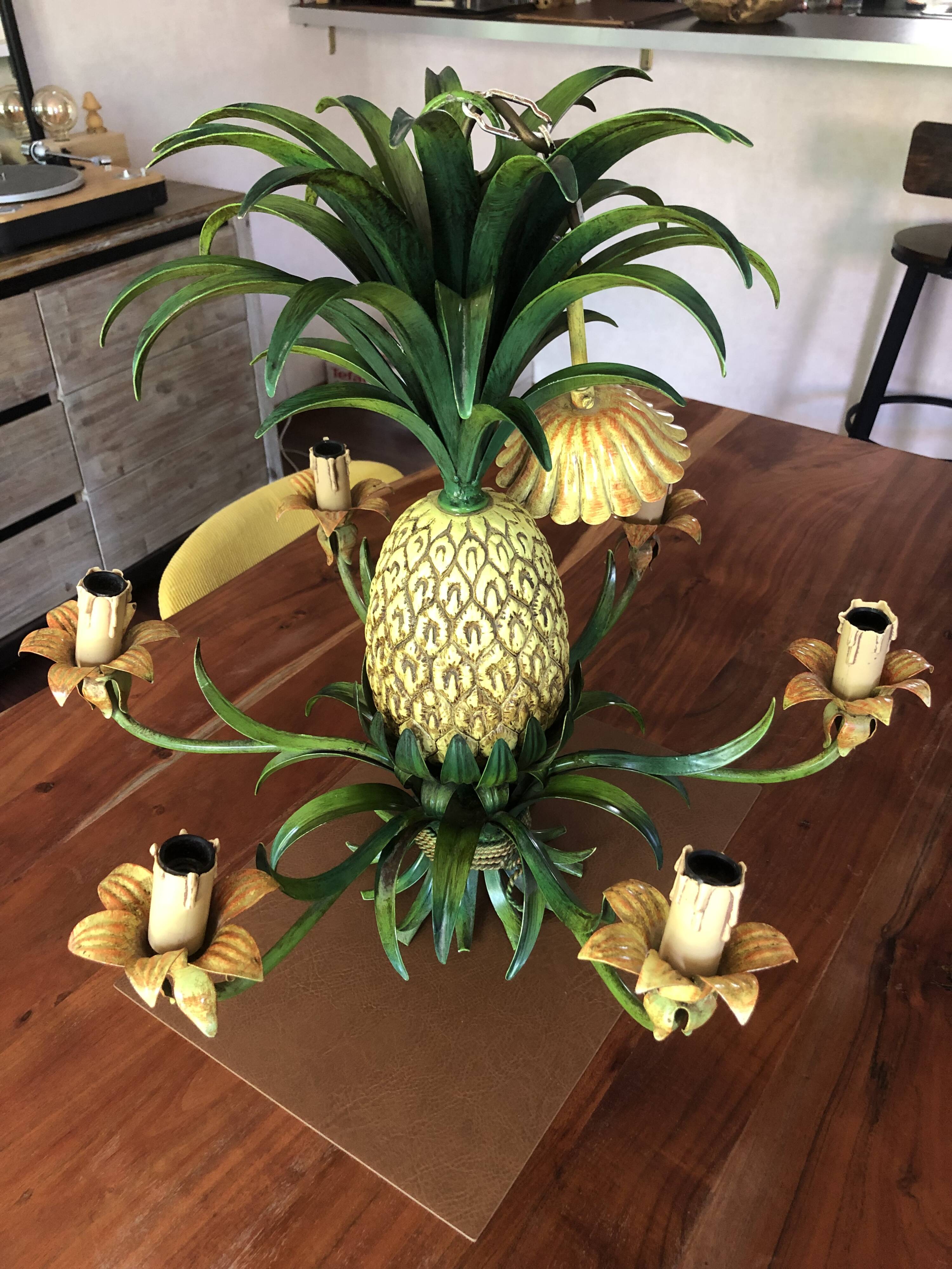 Vintage 1950s pineapple chandelier by Maison Charles.