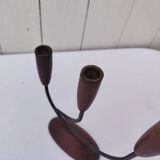 Pair of Scandinavian vintage three-light candlesticks