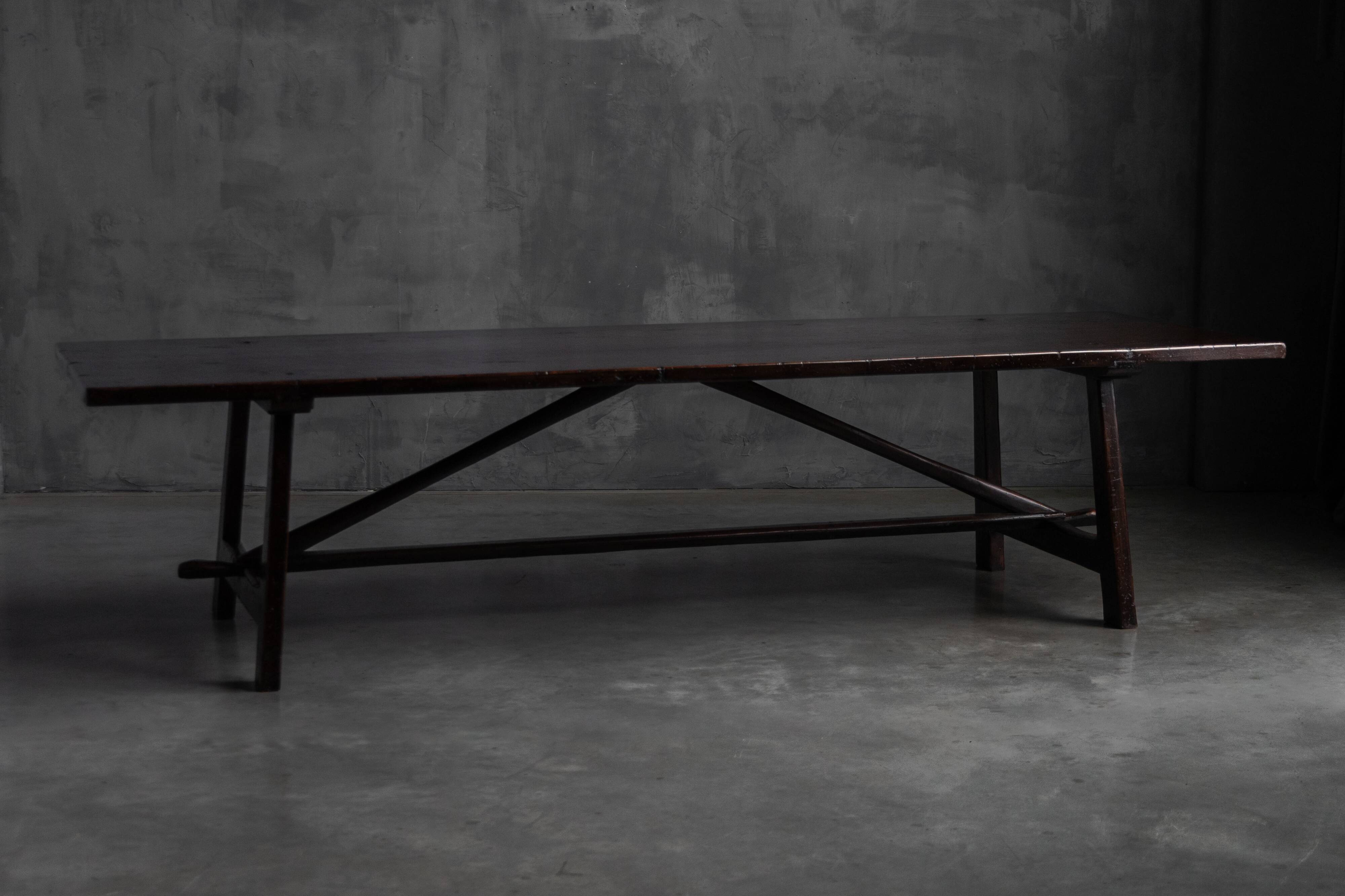 Rustic Vernacular Dining Table, France, Early 20th Century