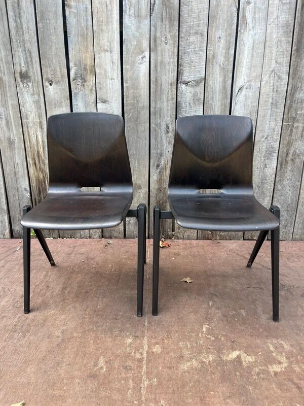 Vintage Galvanitas S22 chair by Wim Rietveld, dark brown