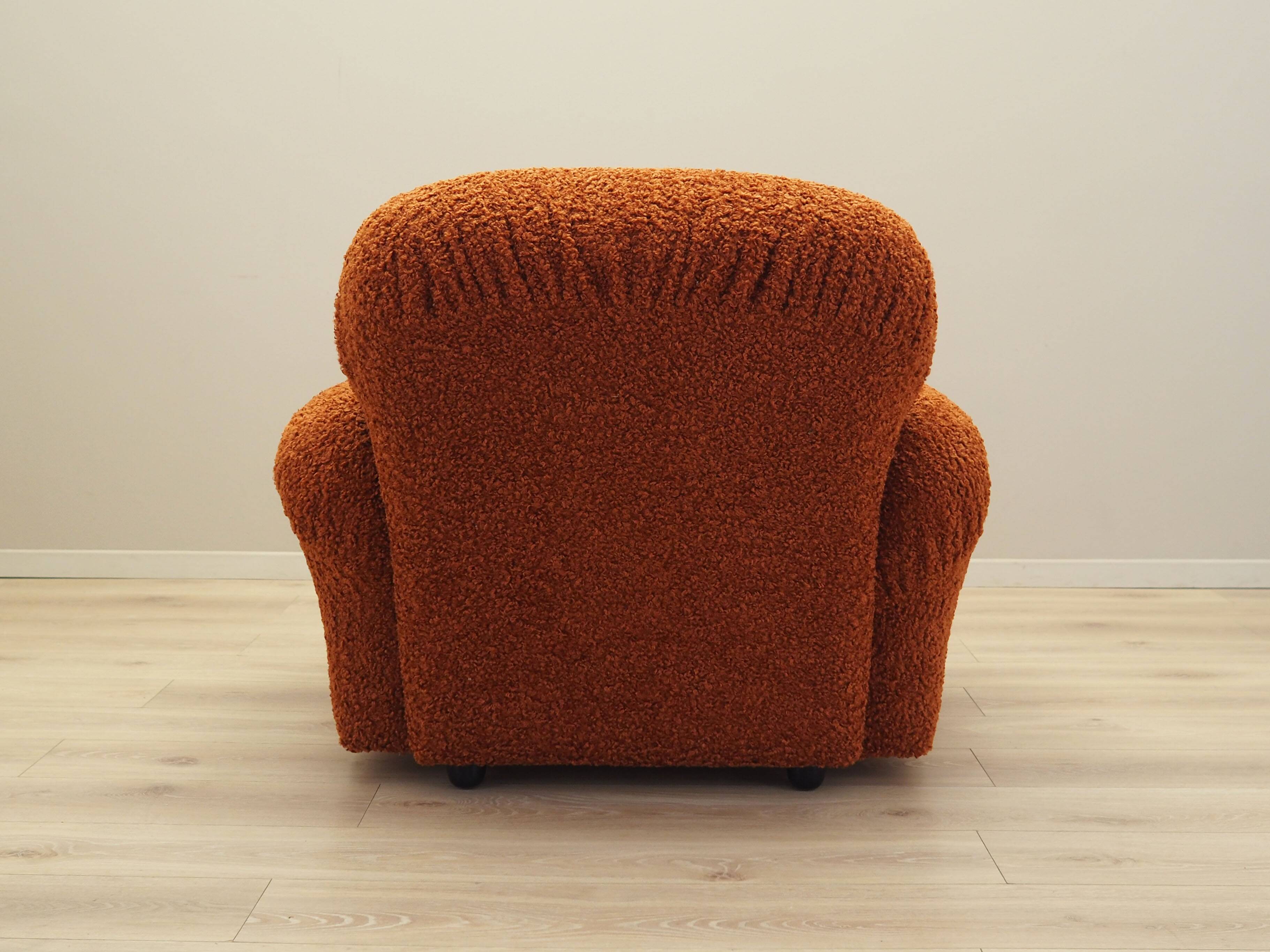 Orange armchair, Italian design, 1970s, production: Italy