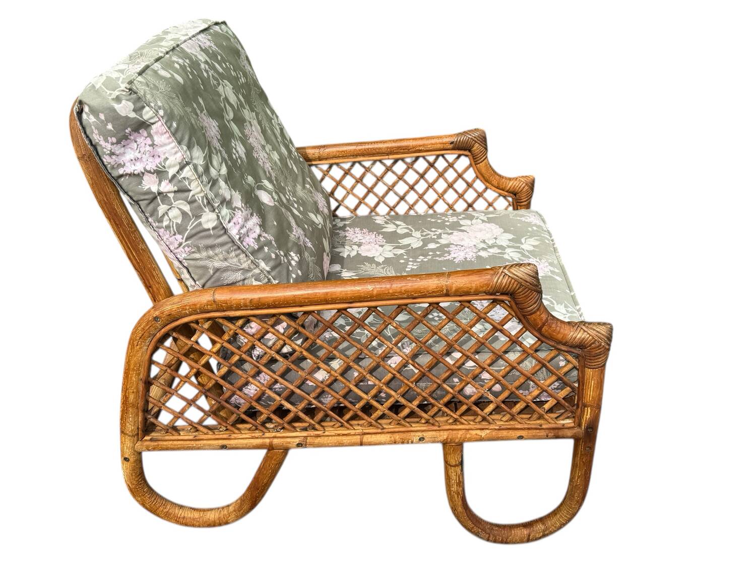 Rattan sofa and armchair from the 70s Italy