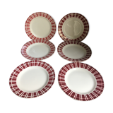 6 plates flat Digoin Sarreguemines