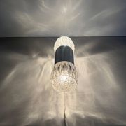 Mid-century double-headed glass and metal wall sconce, 1960, Italy