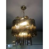Murano Style Glass Chandelier, Fumé Tone
