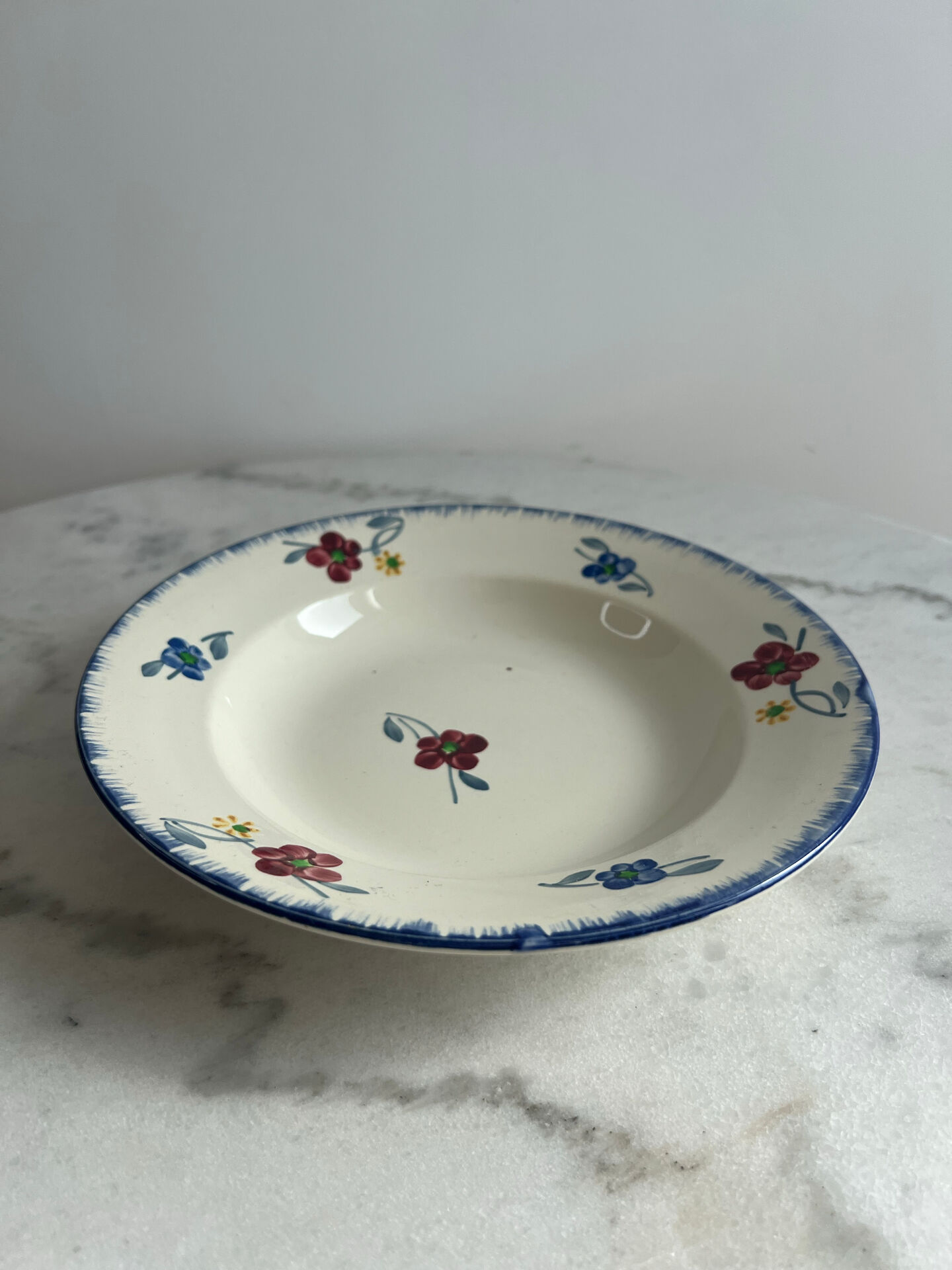 Mary-Lou hand-painted deep plate Digoin Sarreguemines
