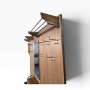 Vintage XL wall coat rack in wood for entrance / Wall coat rack
