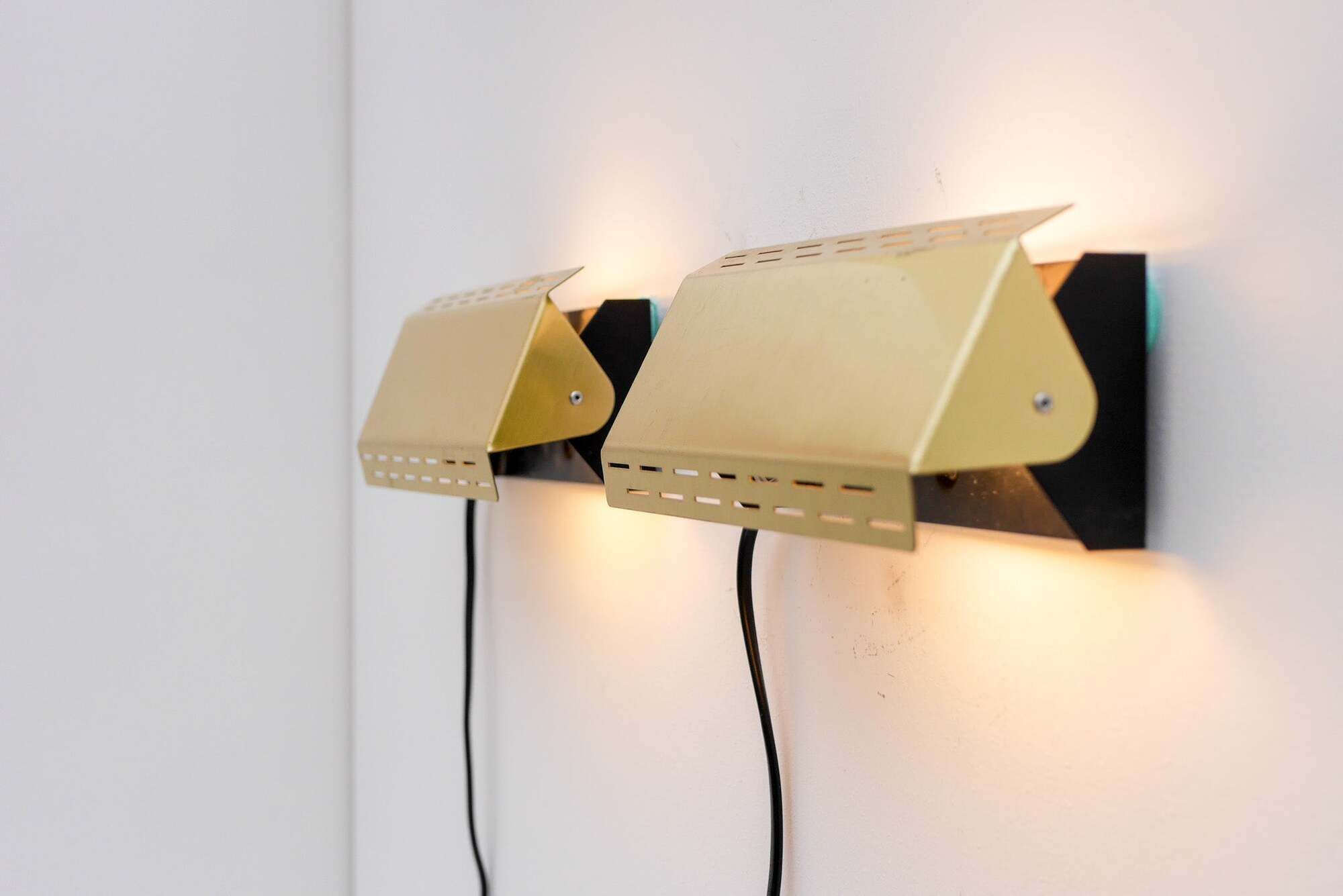 Vintage Brass Wall Sconces Örsjö, Mid-Century Modern Style, circa 1965