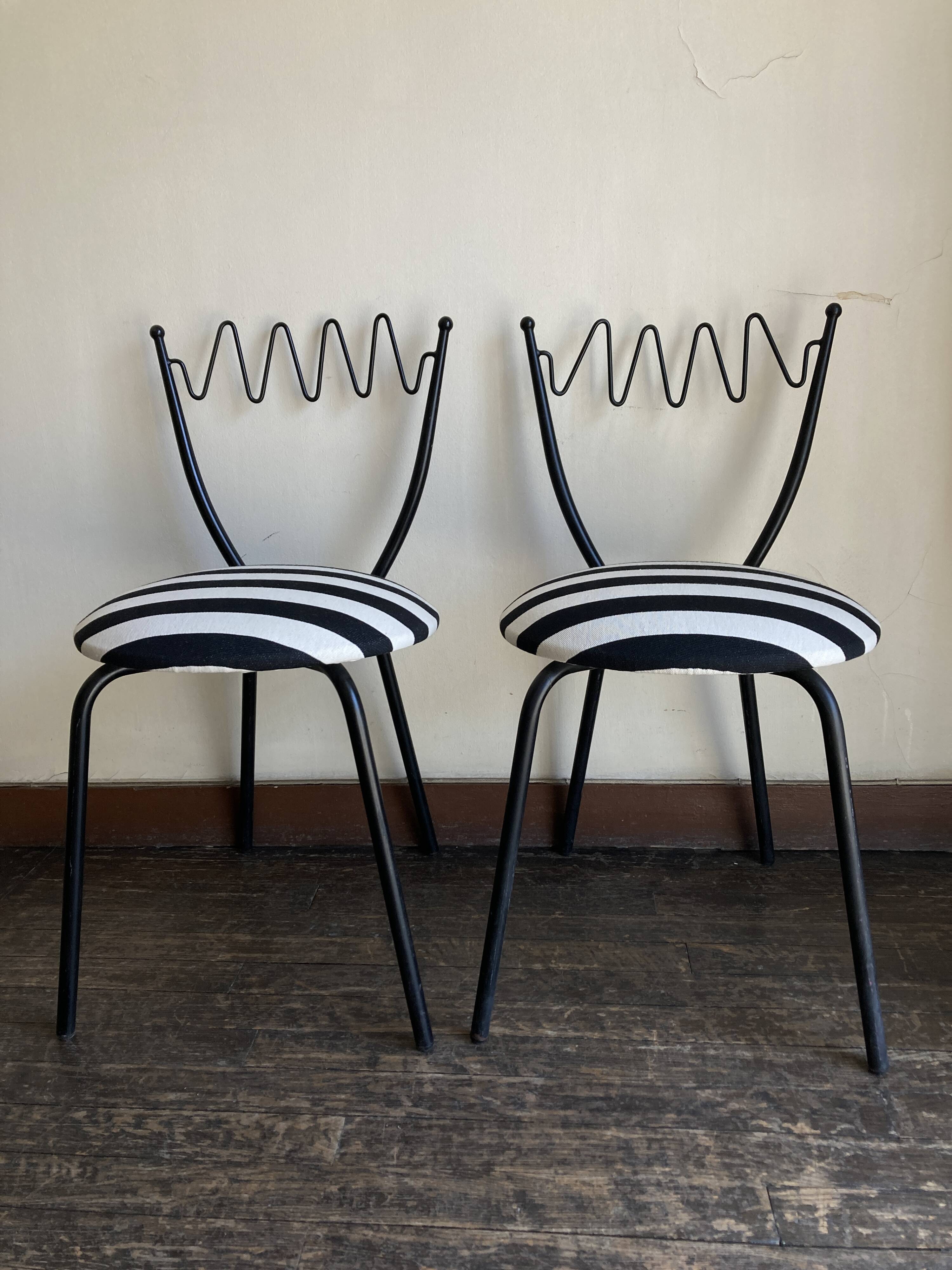Pair of Barbarian chairs, Italian work, 1980 by Garouste & Bonetti.