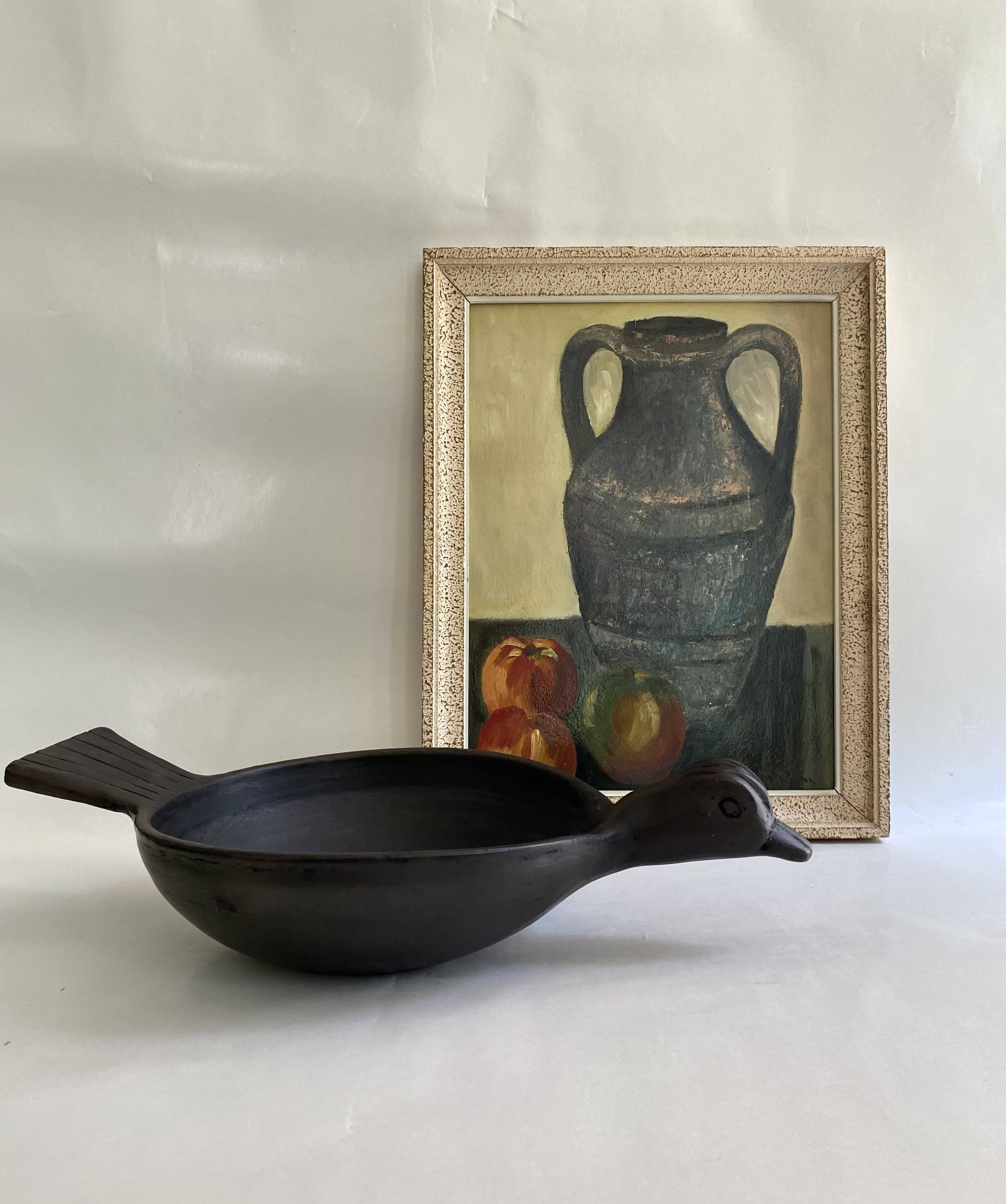 Small terracotta bird plate