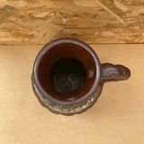 Antique west germany ceramic pitcher brown beige vintage