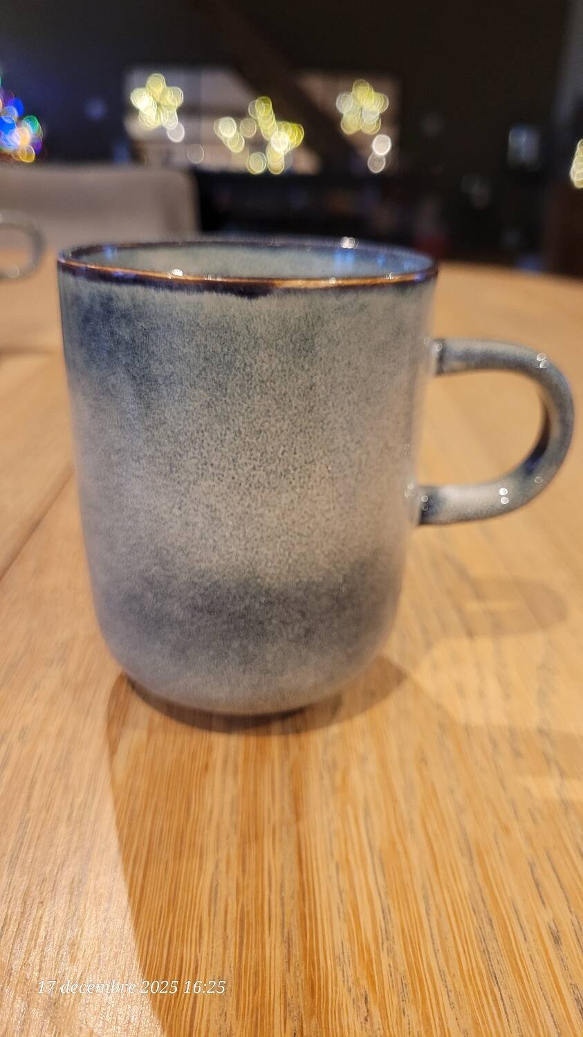 5 mugs bleu/gris