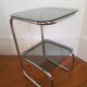 Metal console and smoked glass