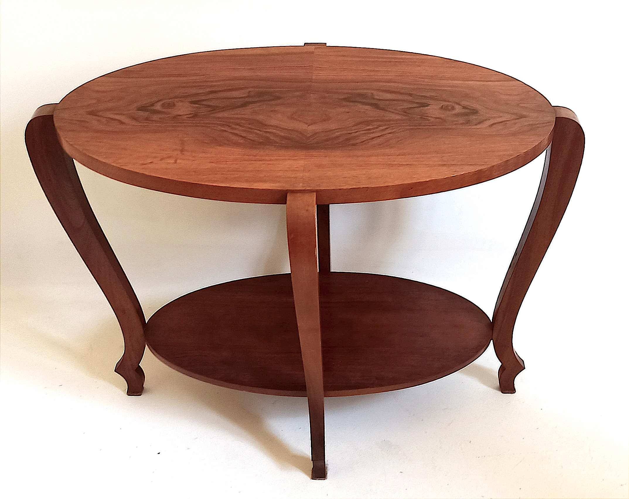 Art Deco oval pedestal table Width 80 cm