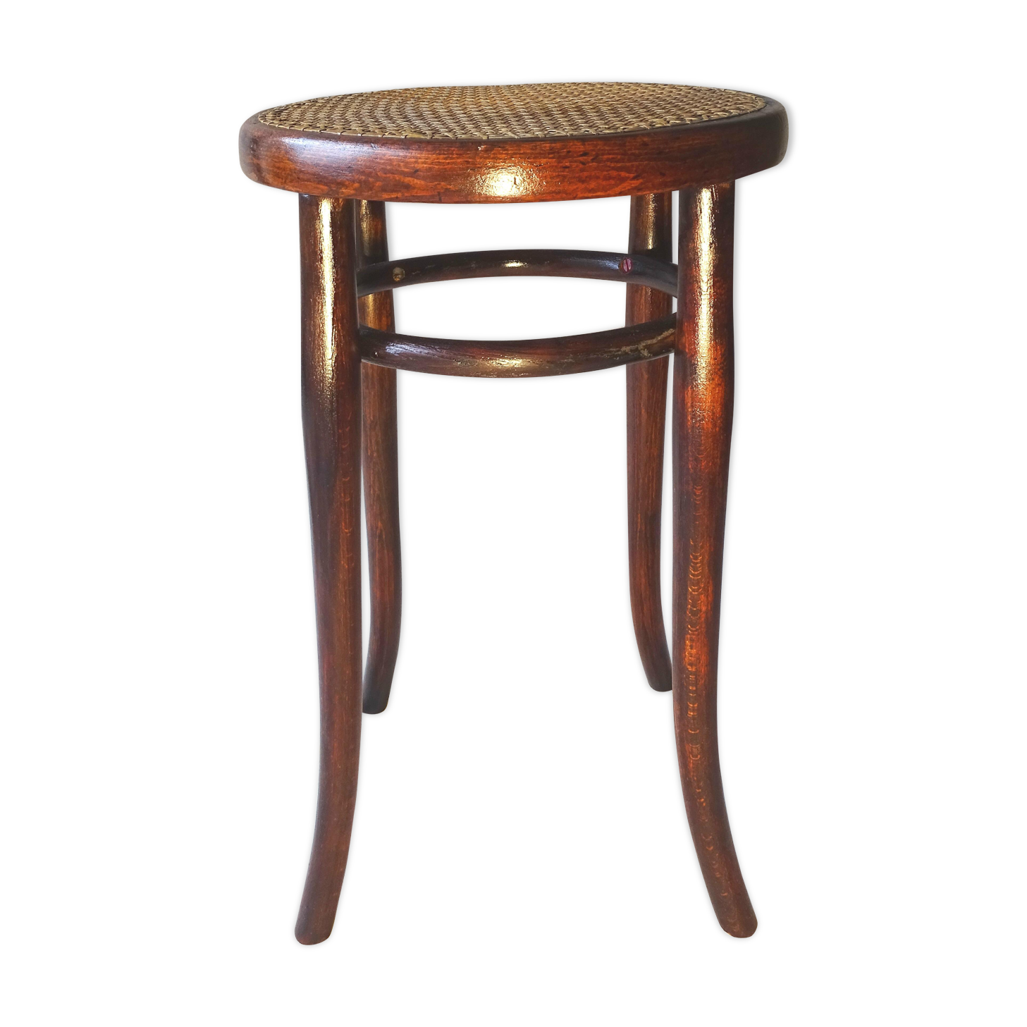 Cane 1900 piano Thonet stool