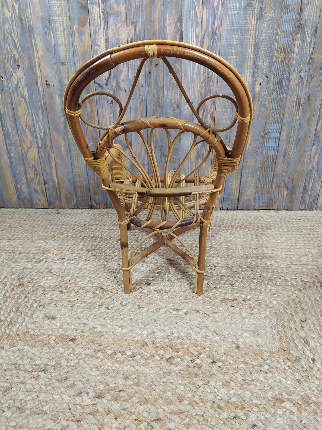 Fauteuil enfant rotin
