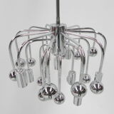 Vintage Sputnik lamp with 9 light points and 16 chrome globes