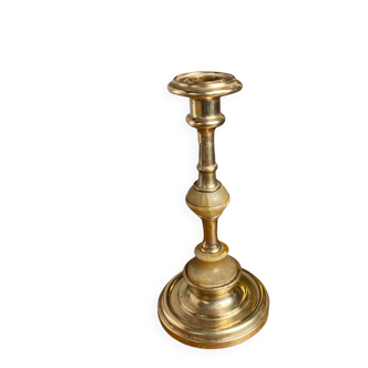 Brass and stone candlestick
