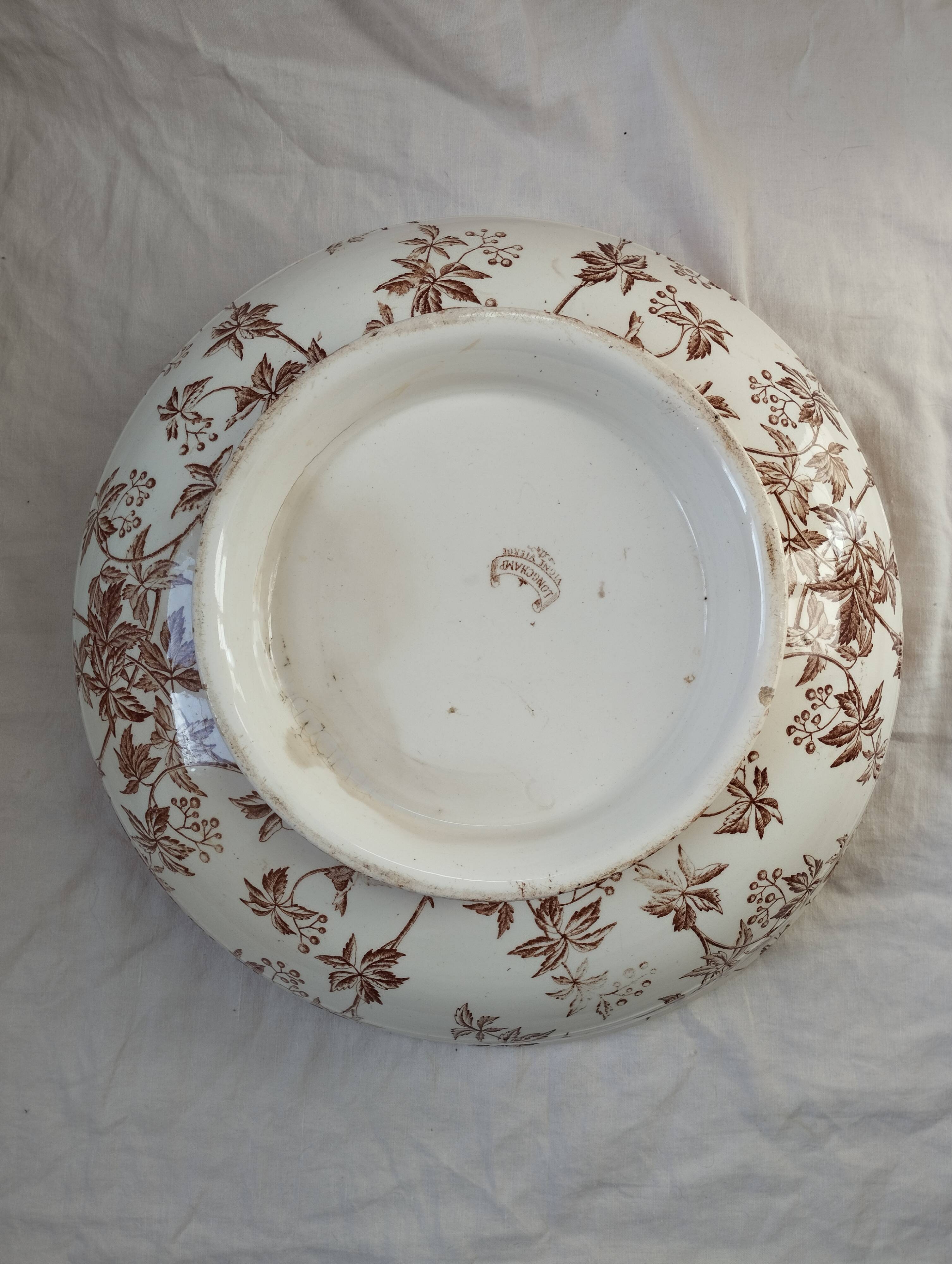 Large Longchamp Virginia creeper salad bowl