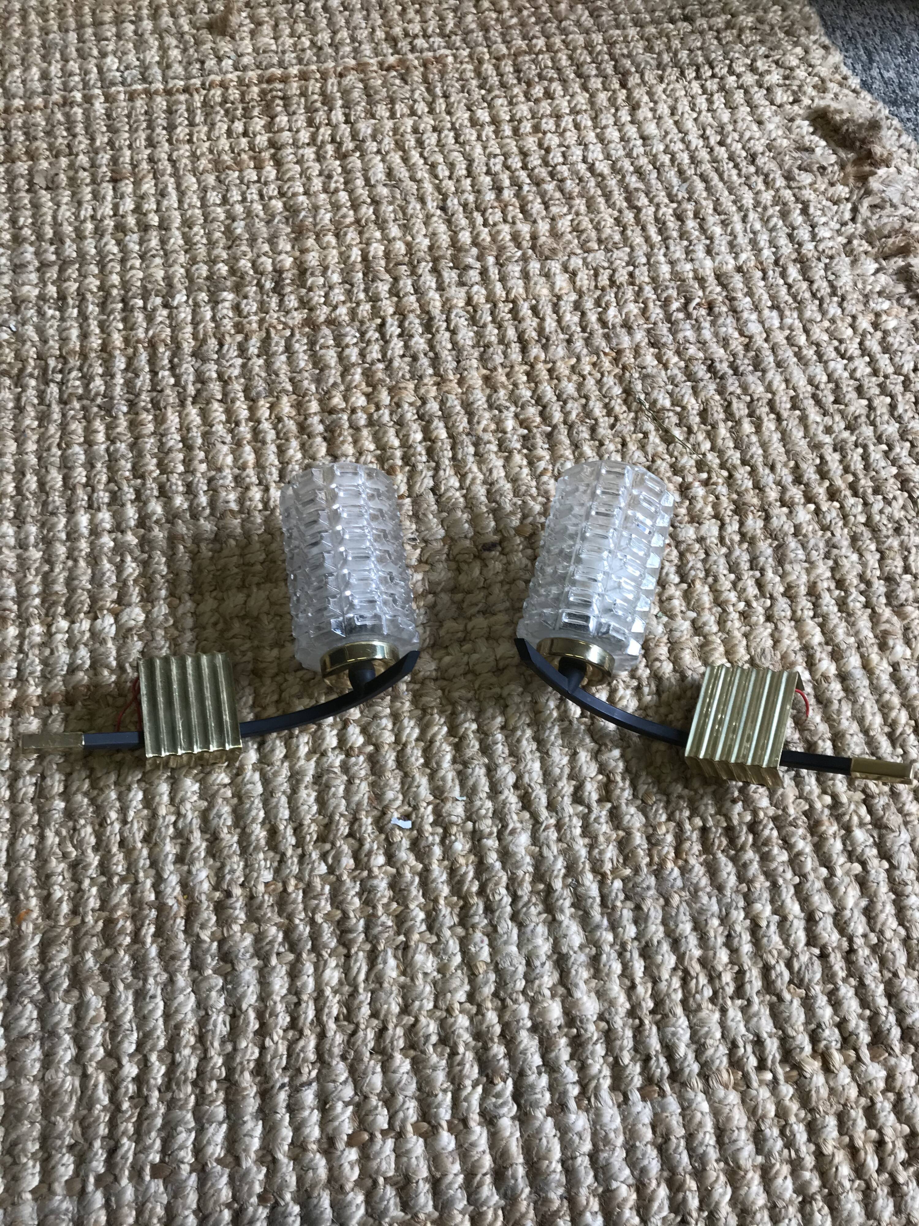 Pair of 60s metal sconces