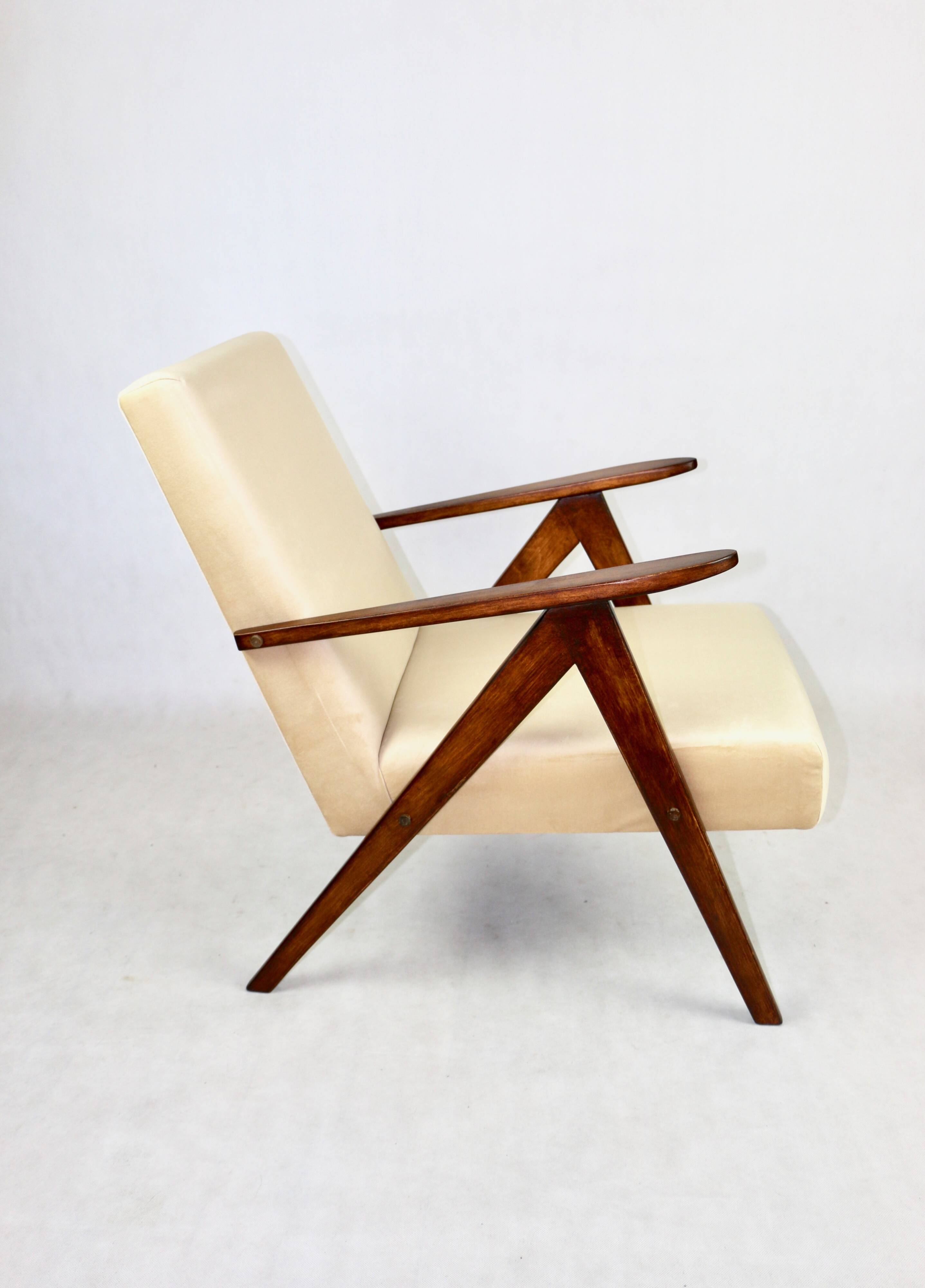 Vintage B-310 VAR armchair in light brown beige velvet - 2 pieces available