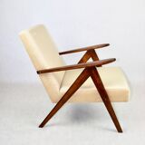 Vintage B-310 VAR armchair in light brown beige velvet - 2 pieces available