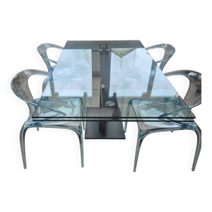 Table Axel Roche Bobois + 4 chaises