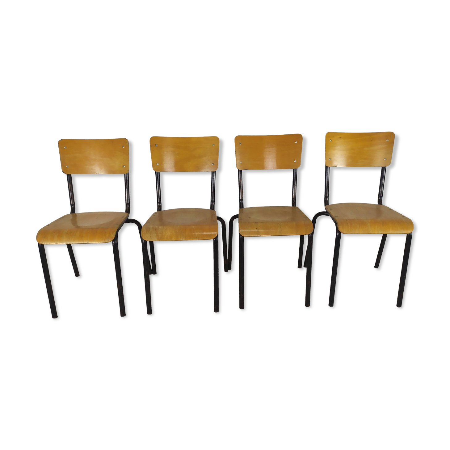 4 school chairs 1950