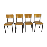 4 school chairs 1950