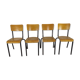 4 school chairs 1950