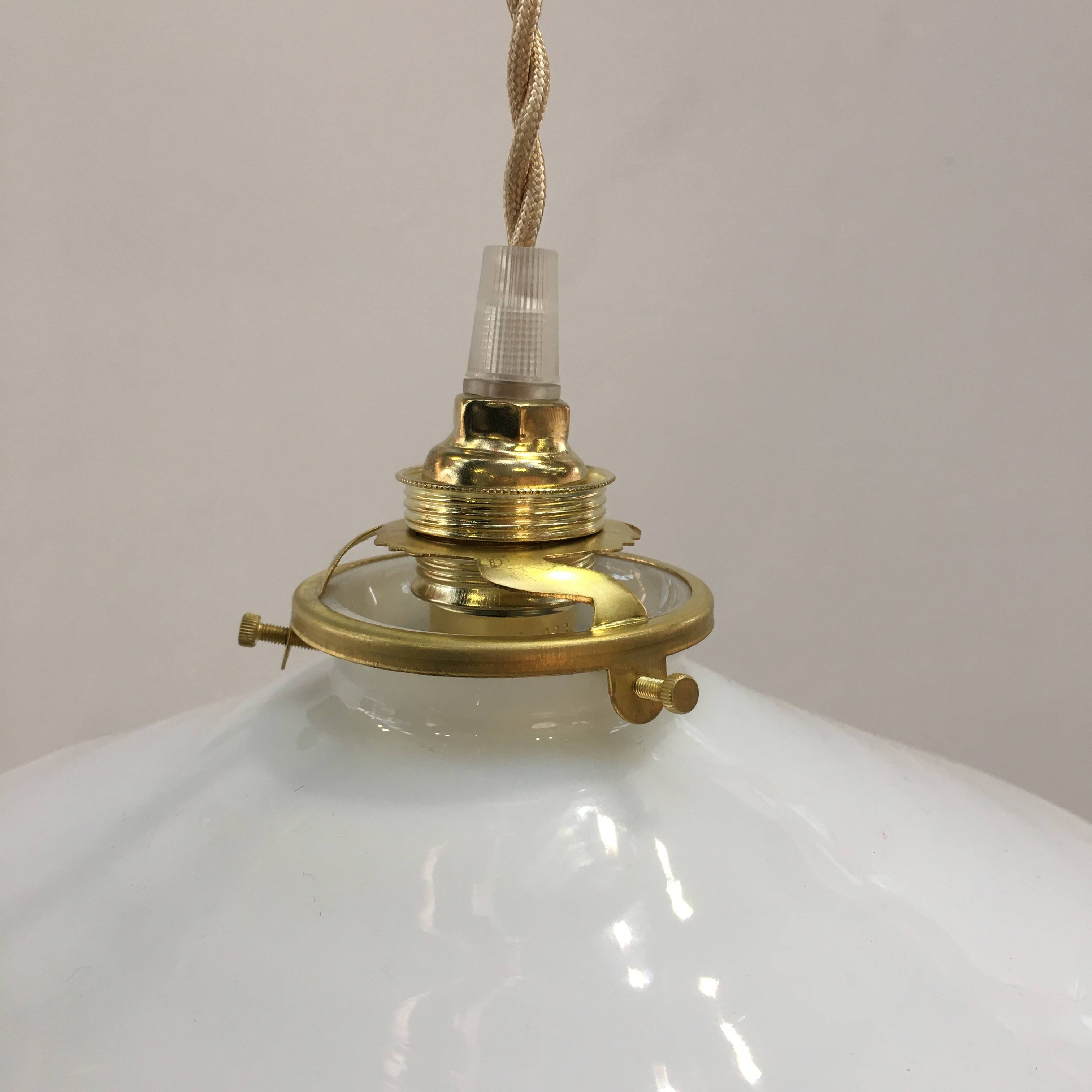 Vintage white opaline pendant light