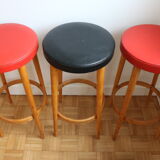 3 Baumann stools 700mm skai