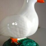 Glazed ceramic bird, signed Vallauris with bright colors