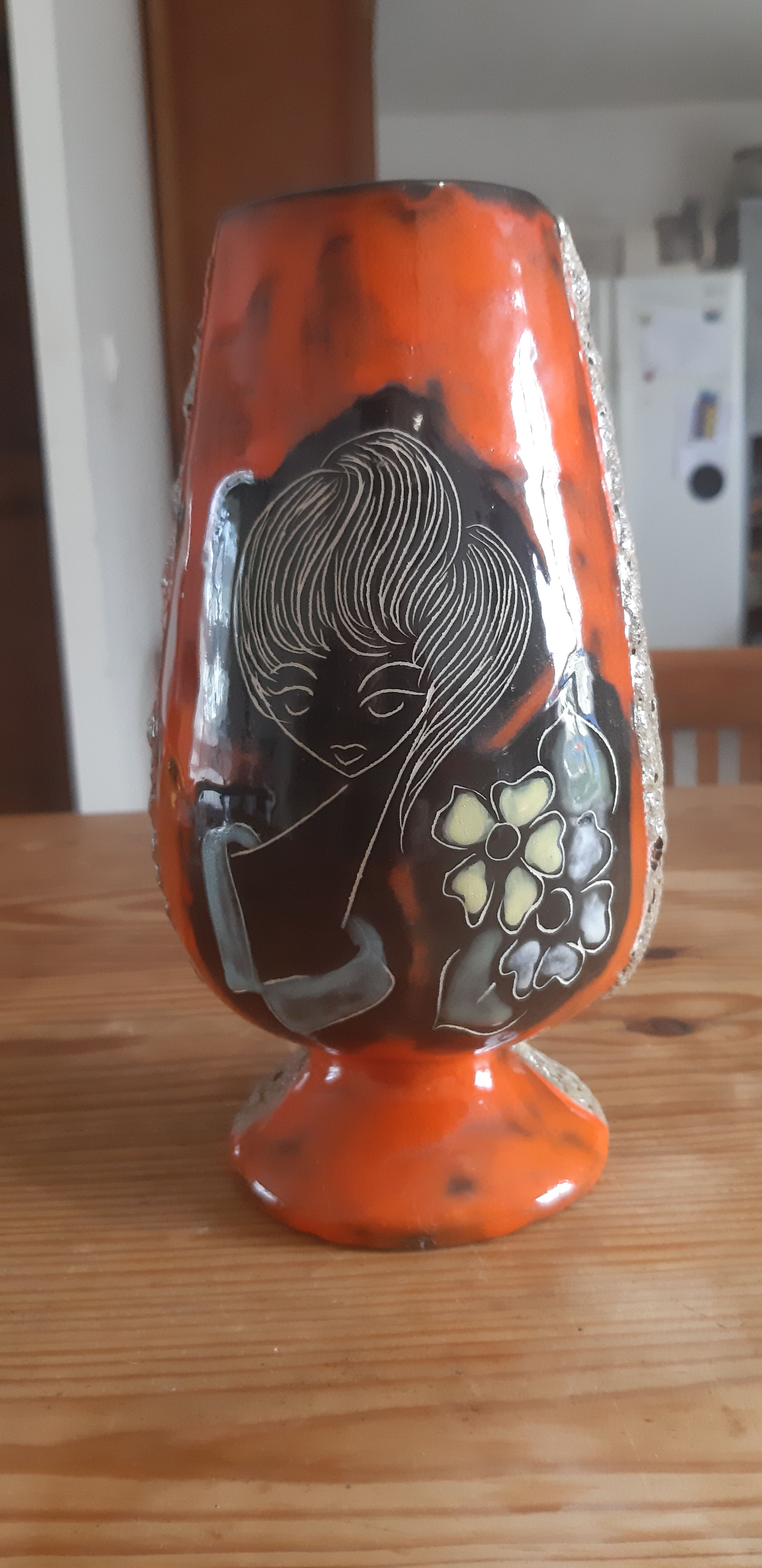 Vintage Vase in Glazed Ceramic