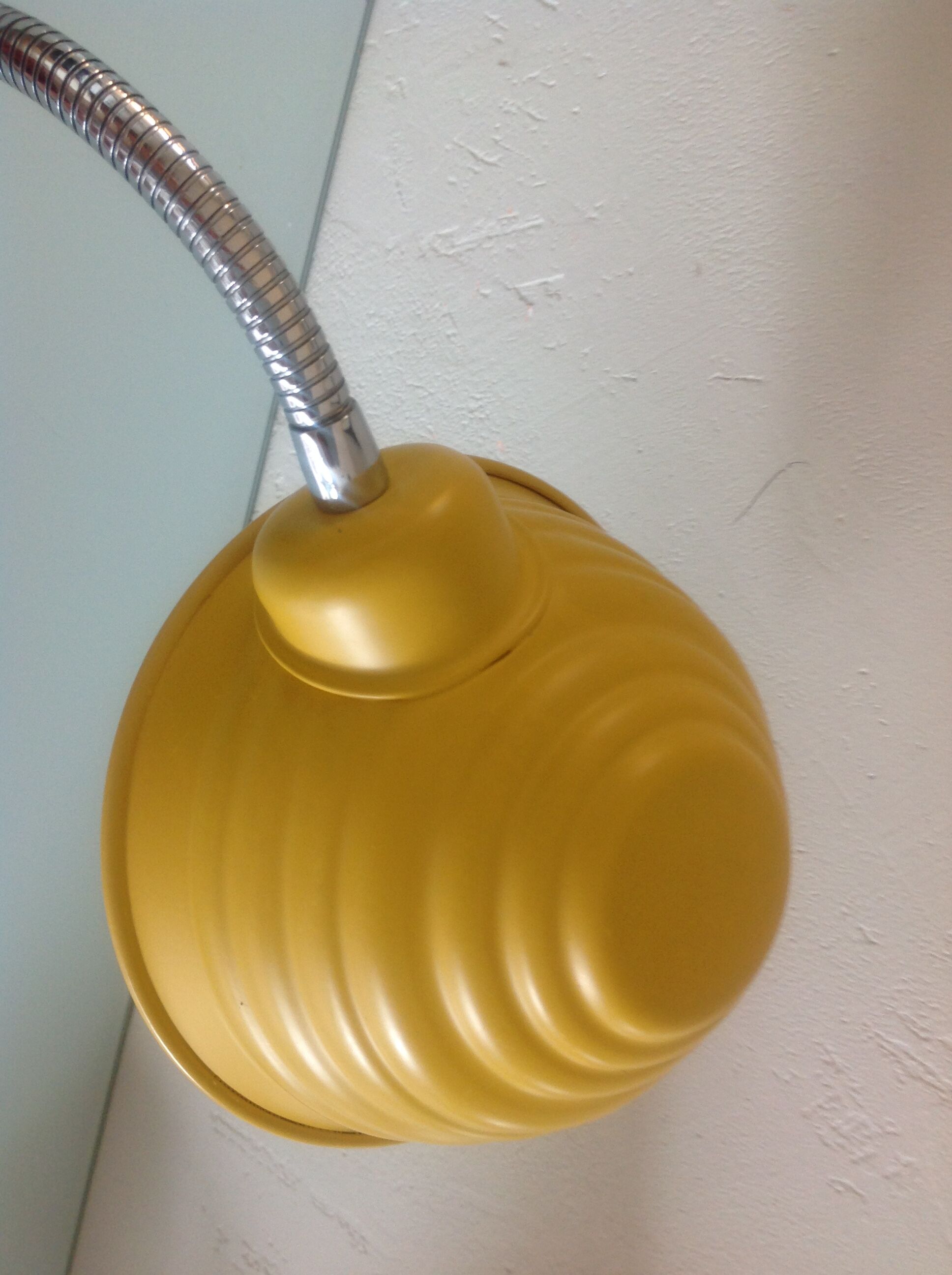 Yellow vintage metal desk lamp 70s