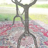 Large bistro table with cast iron legs and cherry top