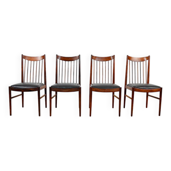 4 Chaises danoises 1960 Palissandre de Rio de Arne Vodder
