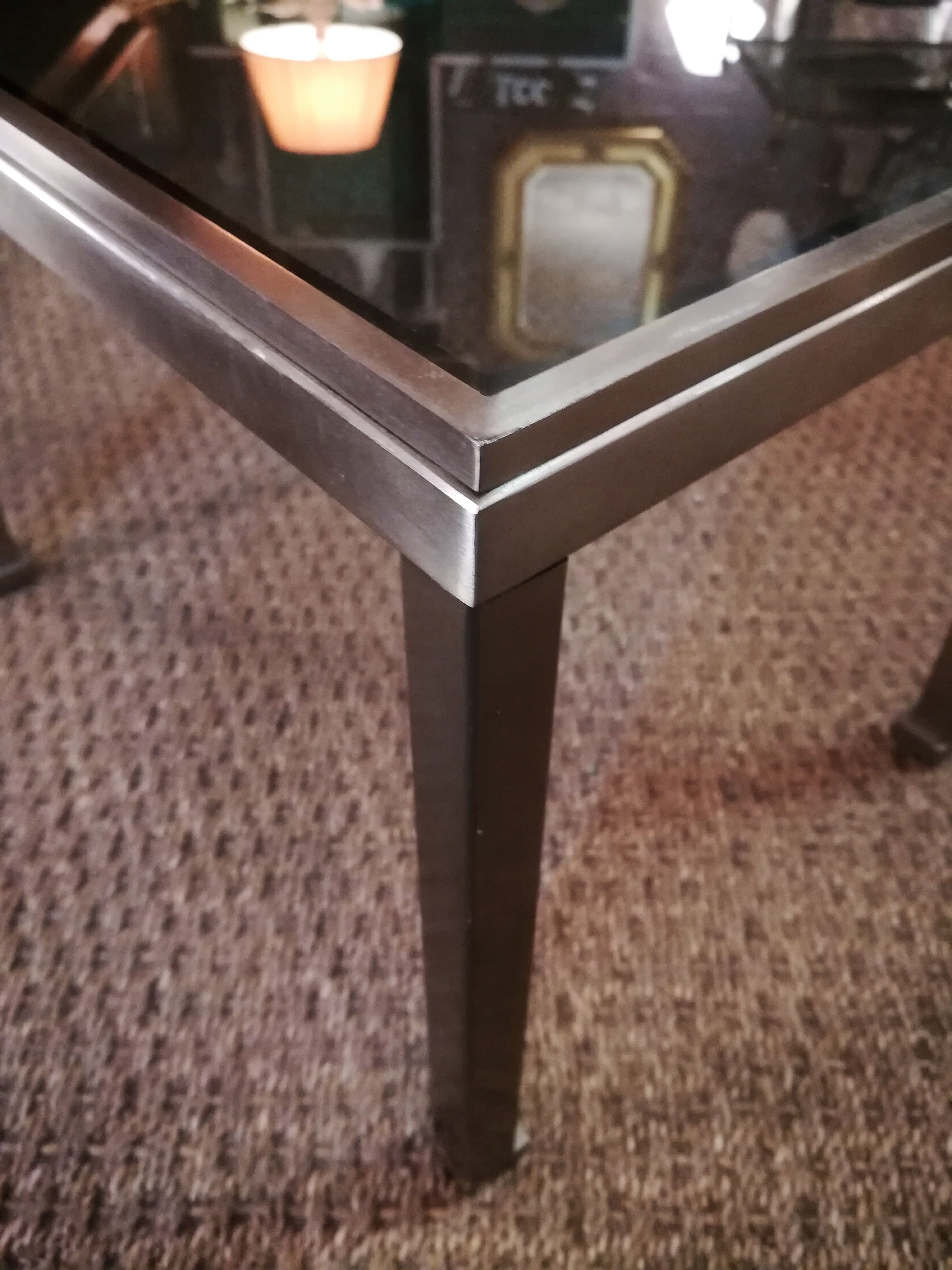 Guy Lefèvre for maison Jansen sofa tip in brushed steel