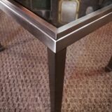 Guy Lefèvre for maison Jansen sofa tip in brushed steel