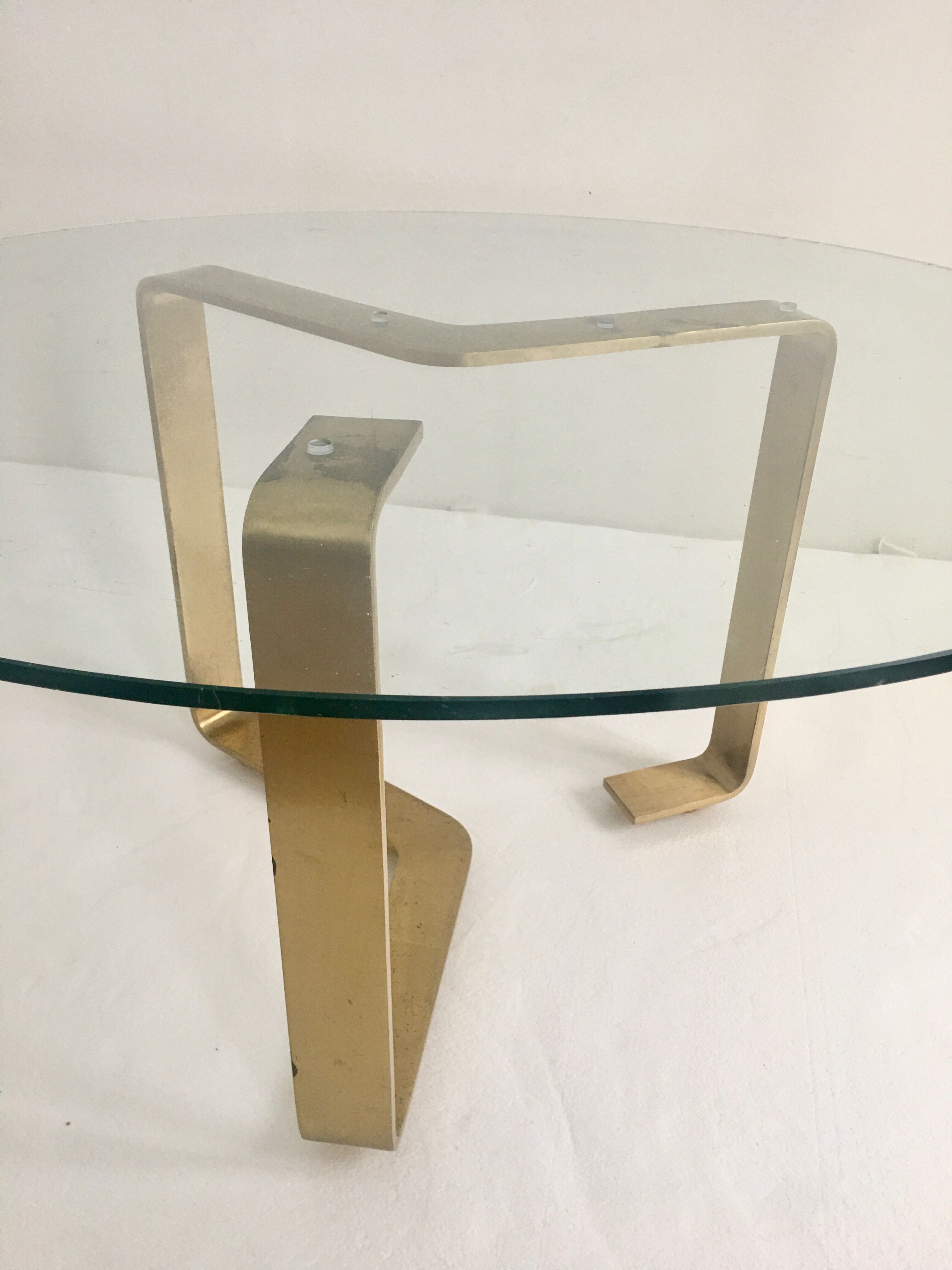 Table coffee glass and solid brass