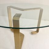 Table basse verre et laiton massif