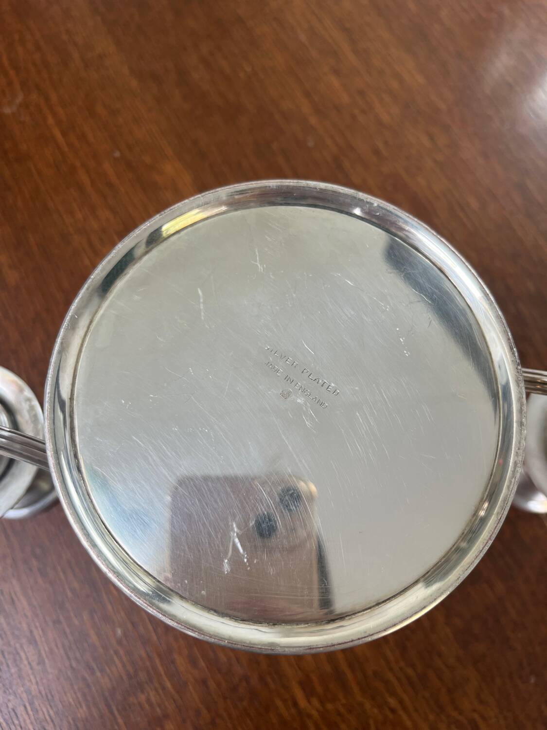 English triple chandelier in silver-plated metal – Made in England