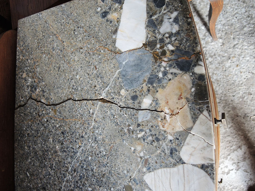 Art deco bedside table wood & marble