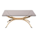 Gold Colored Mid-Century Modern coffee table with smoked Glass top