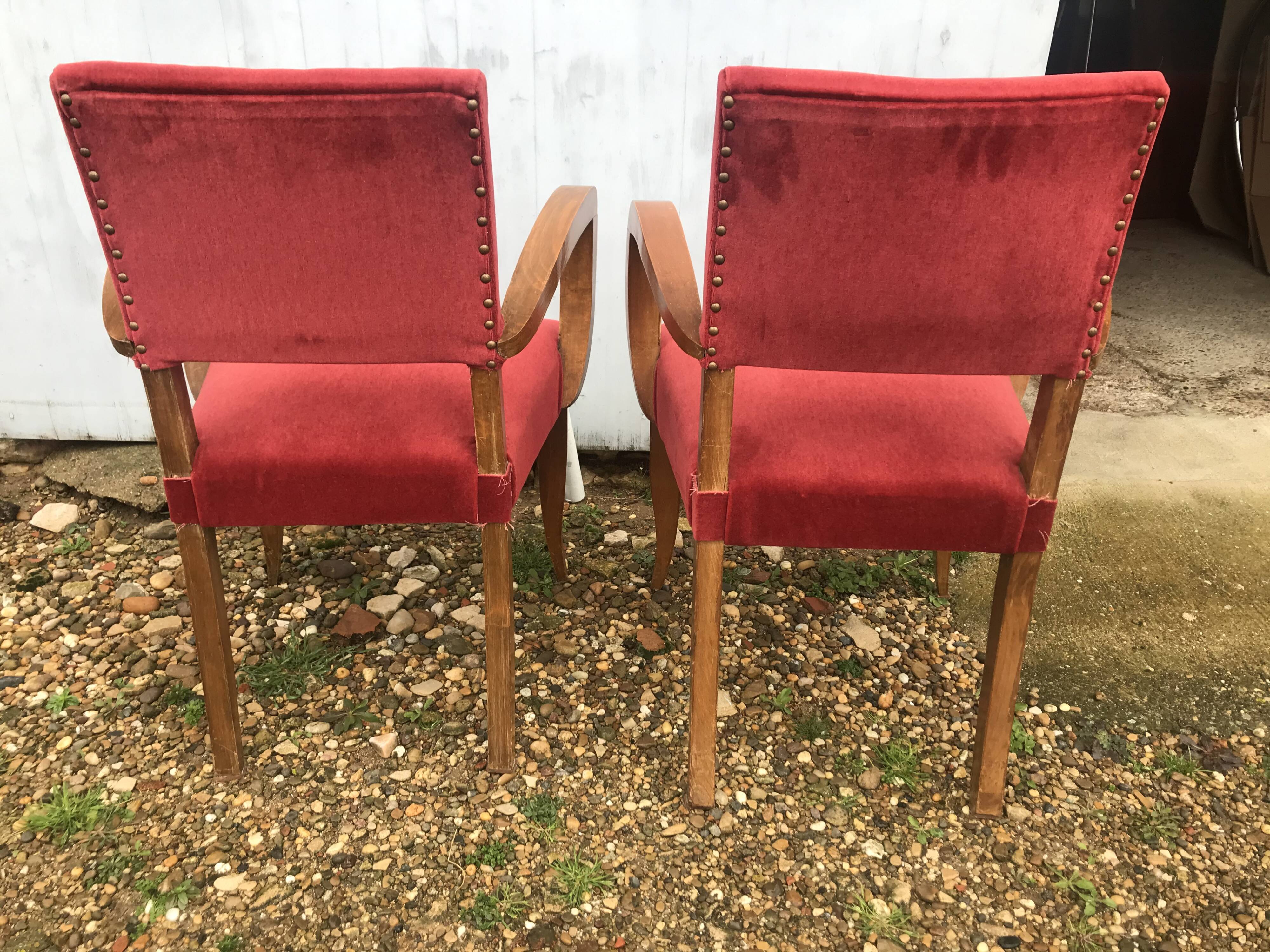Paire de fauteuils bridge Art Déco