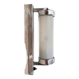 Chrome milk glass Bauhaus / Functionalist wall lamp - 1930s