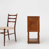 Art Deco nightstand in oak with Carrara marble top, France 1930s