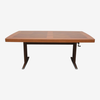 1960s coffeetable adjustable in the height with inlays