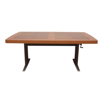 1960s coffeetable adjustable in the height with inlays