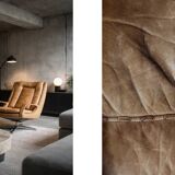 Vintage Mid-Century German Modern Leather Swivel Chairs by Carl Straub